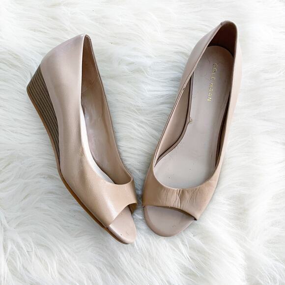 Cole Haan Sadie Peep Toe Wedge Pumps - Picture 1 of 6